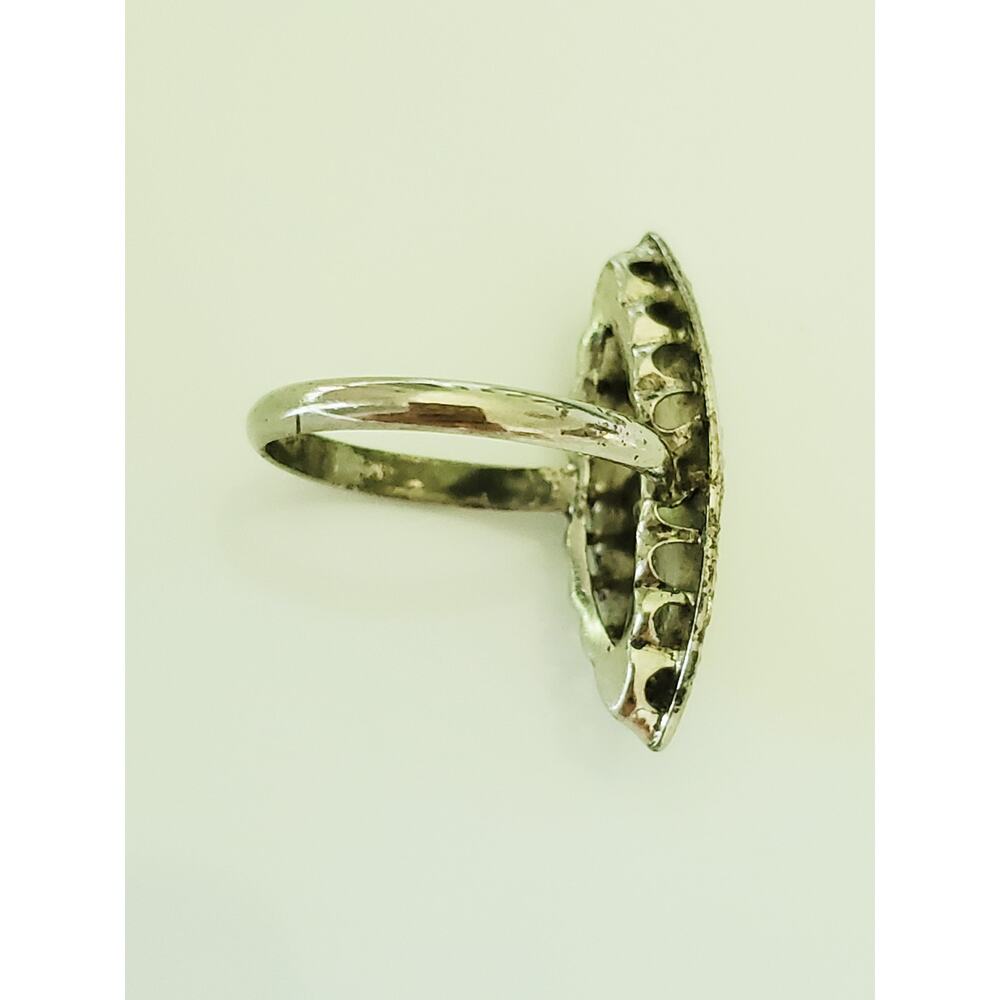 Vintage Mid Century Sterling Silver Navette Ring - Picture 2 of 5